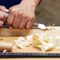 High Carbon Steel Double Bevel Blade Marking Knife, Precision Marking and Carving Tool with Wooden Handle and Protective She 3