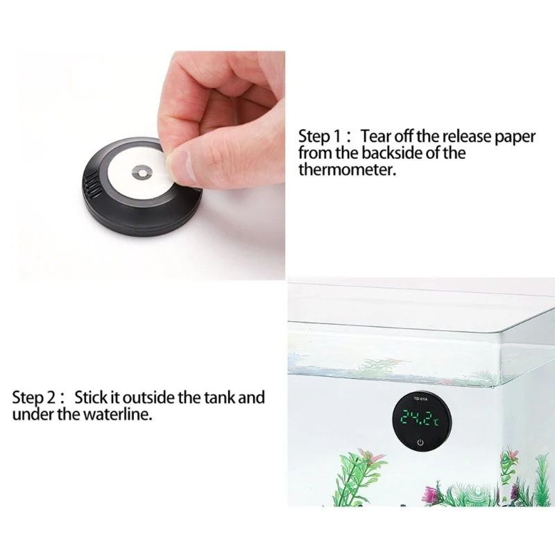 Fishtank Thermometer with Temperature Sensing on The Back for Fish Tanks F1FB