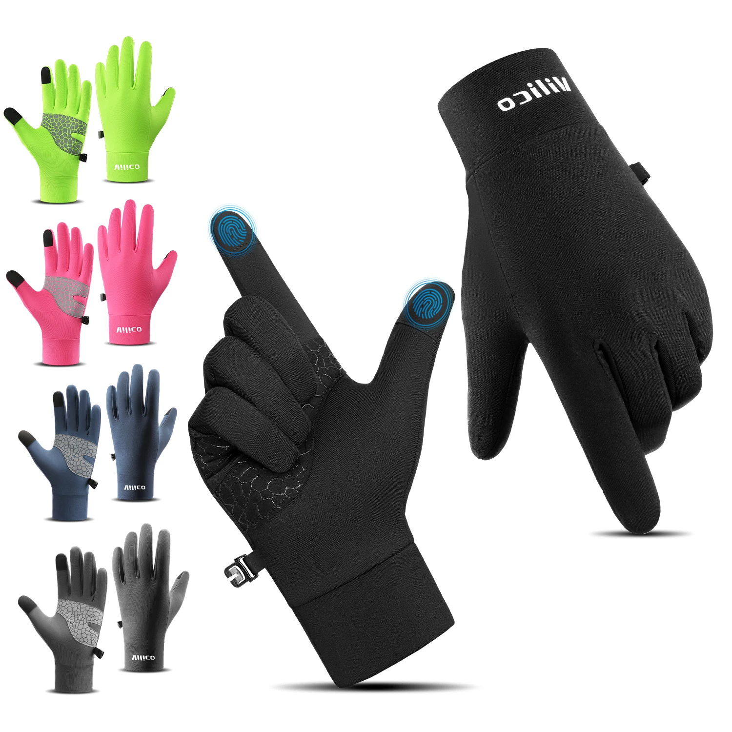 Sports Outdoor Running Men's Winter Warm Knitted Touchscreen Cycling Gloves Women's Autumn/Winter Thin Edition with Velvet