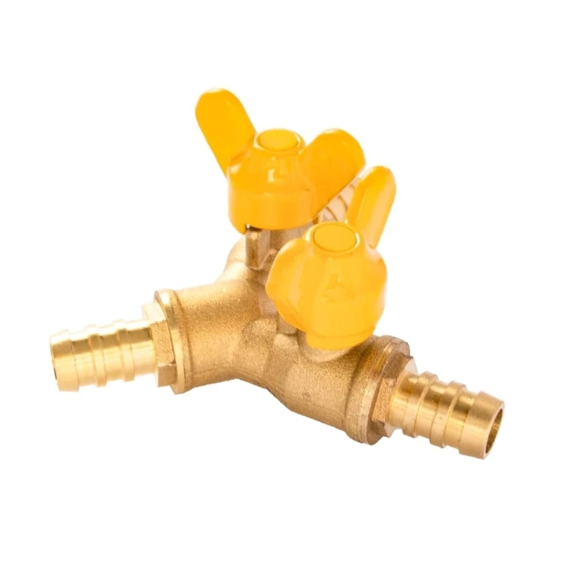 Upgraded 3 Way Hose Connector Y Shaped Brass Connector Versatile Metal Easy Installation for Garden Watering