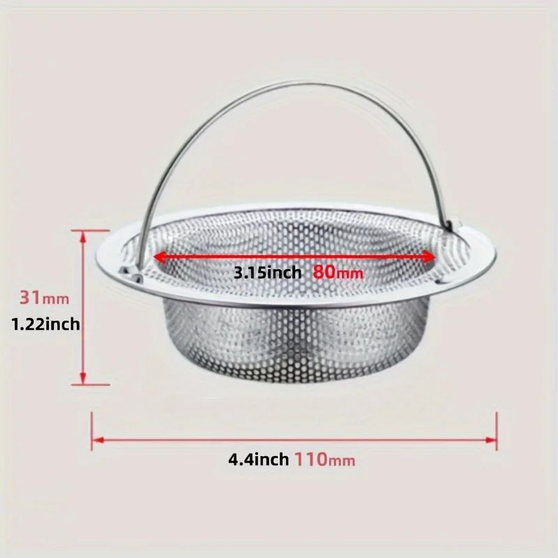 Premium Stainless Steel Kitchen Sink Strainers Anti-Clogging Mesh Drain Stoppers with Deep Baskets,Dishwasher Safe