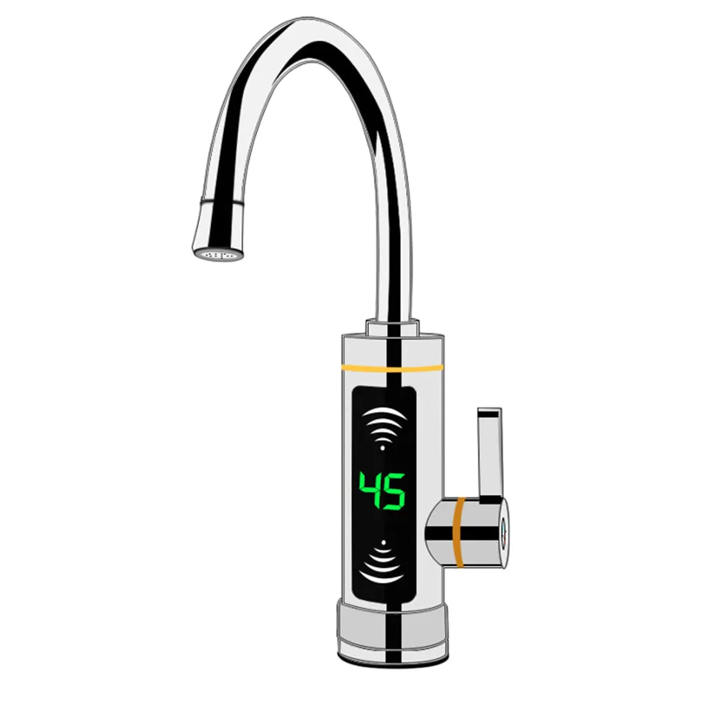 

Heater Faucet Hot Water Silver Sink Stainless Steel 220V 3000W 360° Rotate 40*15cm Instant Electric Heating Tap