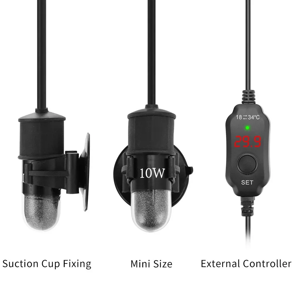 Submersible Adjustable Temperature Aquarium Heater 18-34°C