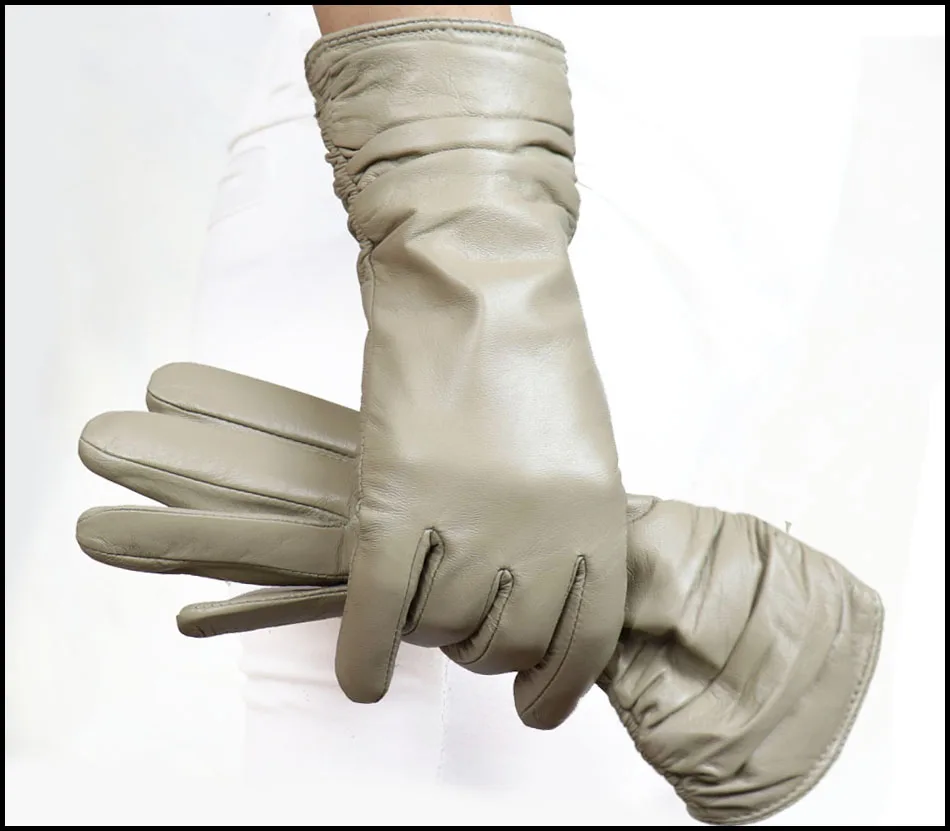 Qualität Farbe Schaffell Handschuhe echtes Leder Damen Winter warm Strickwolle Flanell Innenfutter Touchscreen Leder Handschuhe Radfahren Fahren Kälteschutz echt neue Bestseller – Detail 22