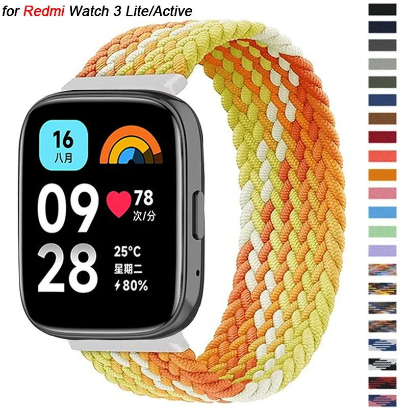 

Плетеный ремешок Solo Loop для Redmi watch 3 Lite, нейлоновый ремешок для Xiaomi Redmi watch 3 Active correa, эластичный плетеный браслет, браслет на запястье