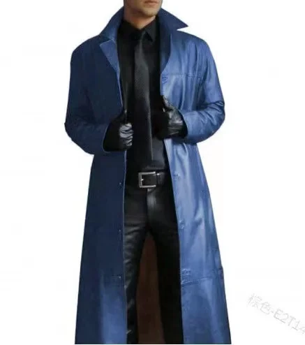 PU Leather Coat Men Jacket Spring Fall Winter Top Slim Korean Streetwear Gothic Moto Biker Punk Outwear Abrigos Mujer Invierno