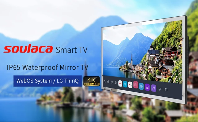 Soulaca Smart TV 4K UHD da 32 pollici per bagno, pannello a