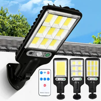 Telecomando esterno solare a LED 3 modalità Lampada da parete a LED per cortile Giardino Terrazza Garage Illuminazione stradale per porta a induzione del corpo umano 1