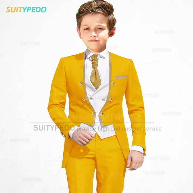 Ensembles de fleurs trempés pour garçons, tenues élégantes pour enfants, blazer sur mesure pour enfants, pantalon en émail, fête de mariage, haute qualité, plus récent, 3 pièces 1