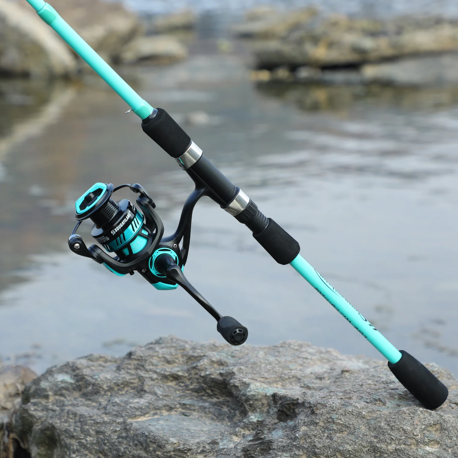 Description Picture 3 of itemSougayilang Lure Rod Spinning Reel Set 4 Sections Ultralight High Carbon Rod 5.2:1Gear Ratio Fishing Reel with Free Fishing Line