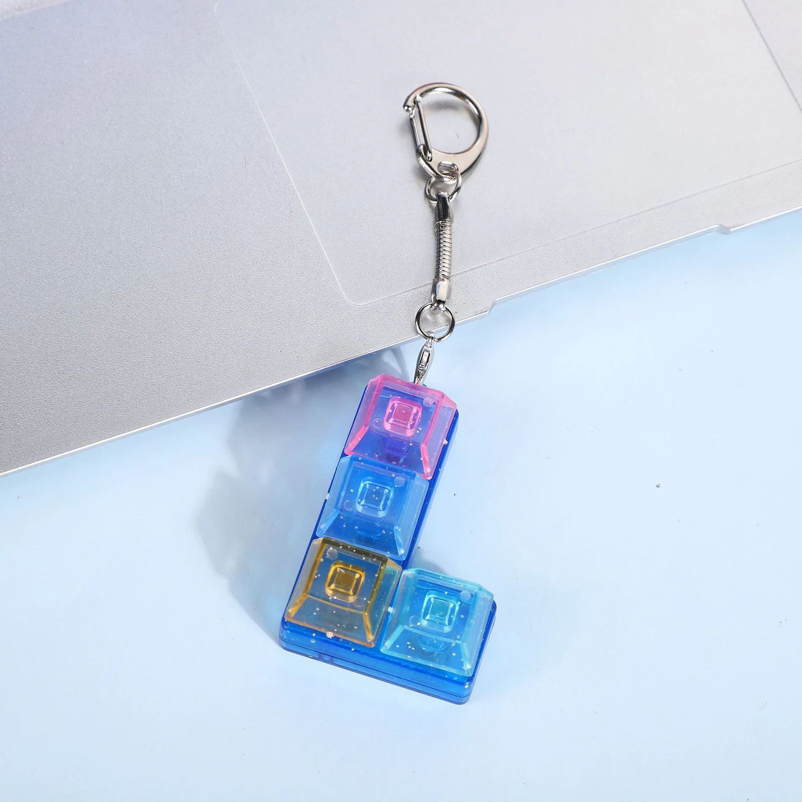 키보드 피젯 키체인 감압 버튼 손가락 클리커 장난감 (불안 완화 및 손가락 운동용)