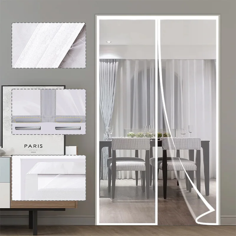 Air conditioning door curtains, partition curtains,anti slip air conditioning, transparent magnetic suction No punching required