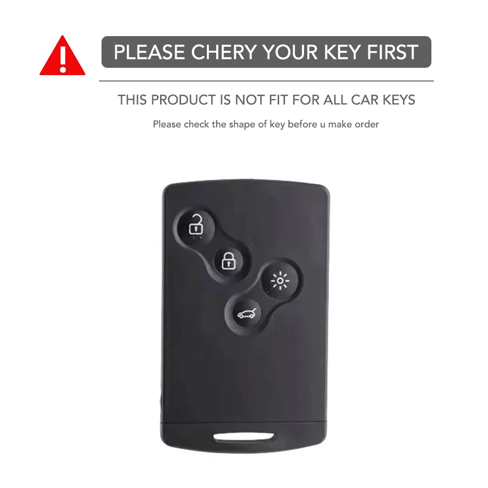 Premium Silicone Car Key Case with Key Chain - Protective Card Holder