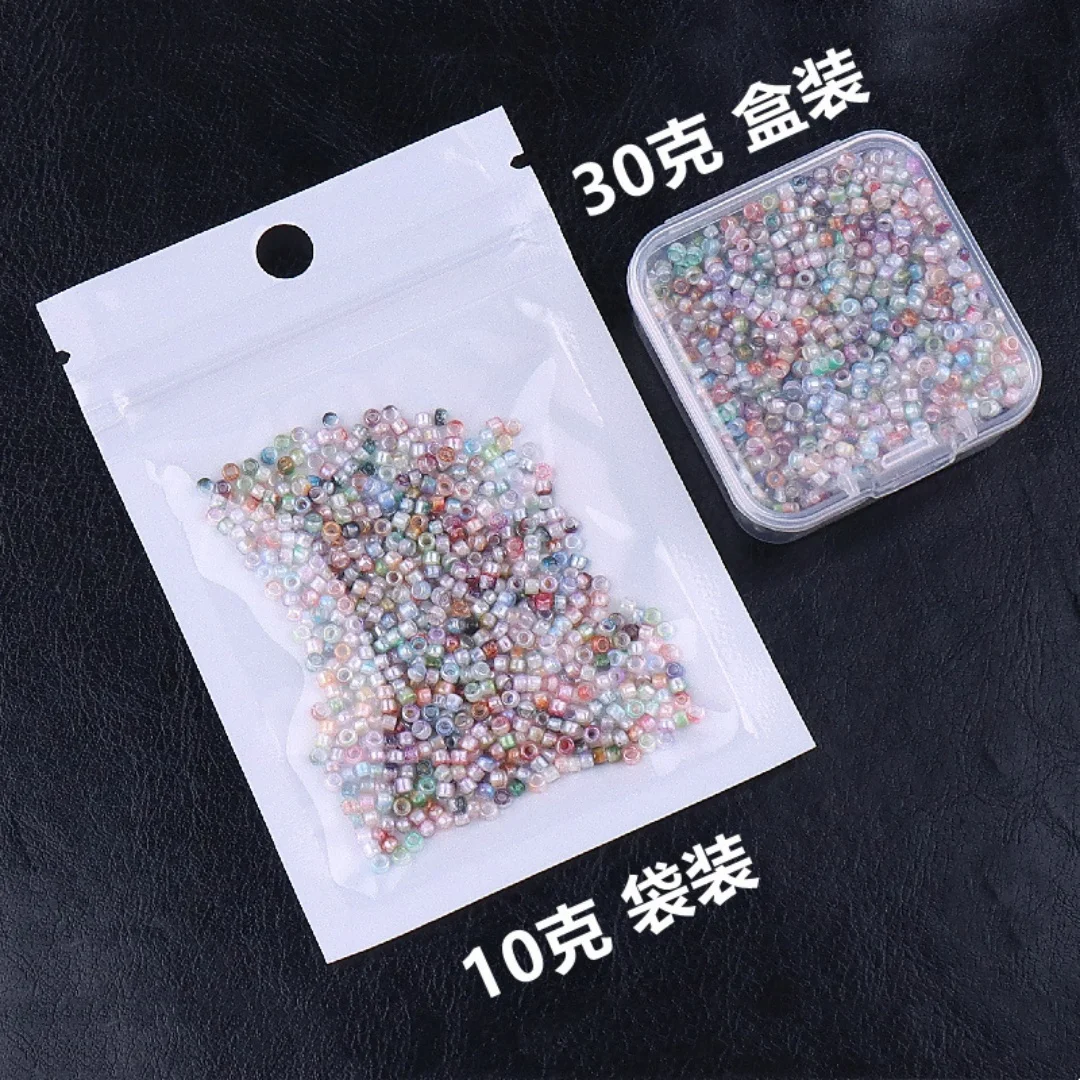2mm 금박 컬러 염색 코어 피카소 그라인딩 코너 유리 비즈 수제 DIY 유리 비즈 액세서리 루즈 비즈