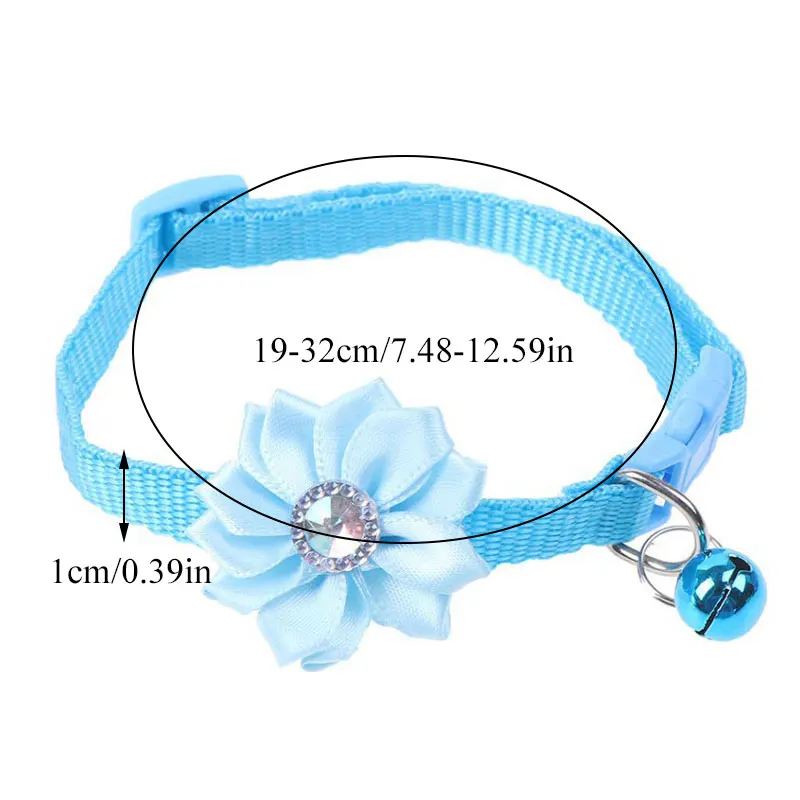 Flower Pet Bell Collar for Dog Cute Small Cat Collar Adjustable Pet Collar Neck Ring Fashionable Puppy Cat Necklaces Pet Supply images - 6