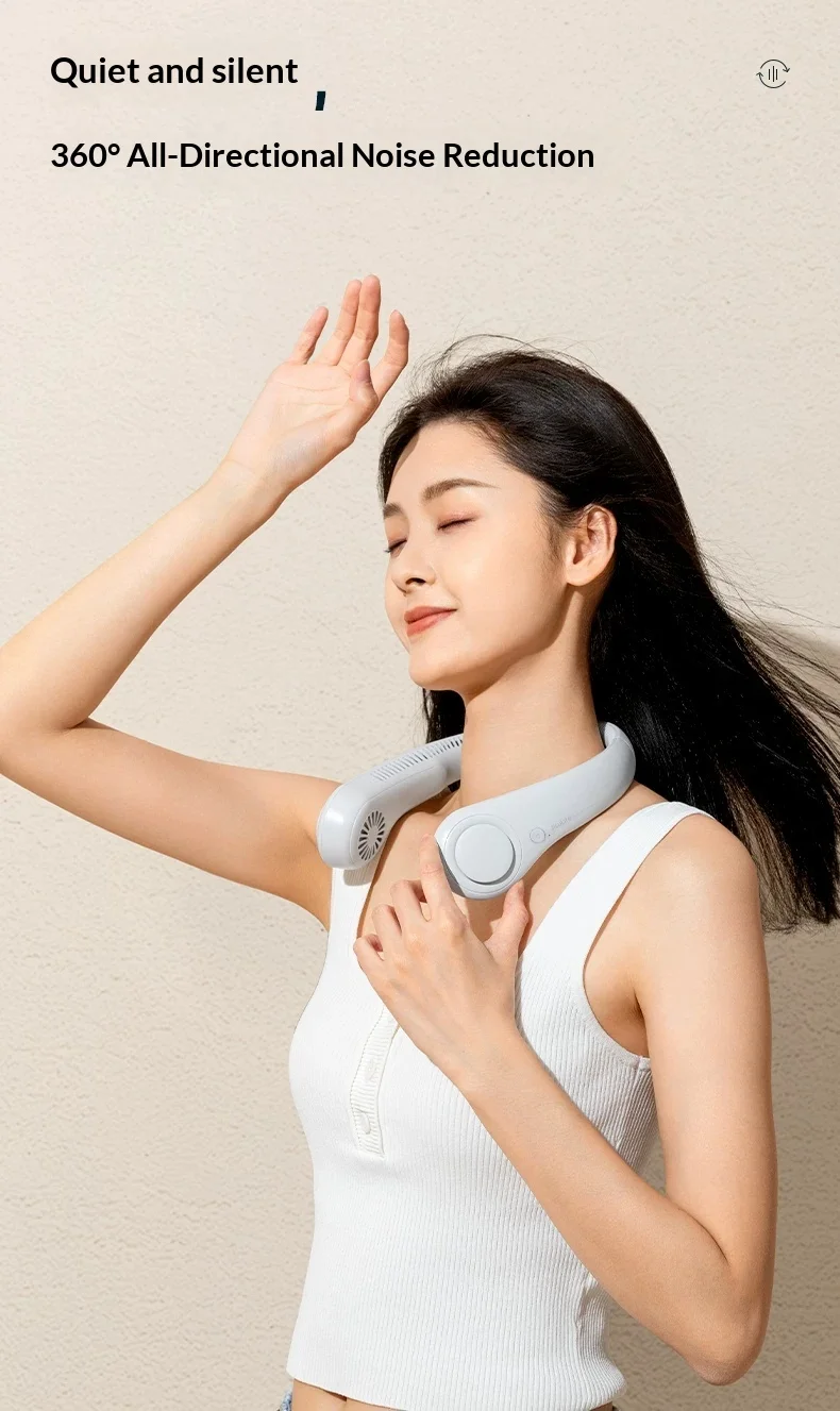 JisuLife NeckFan Life4 넥팬 16시간 무선 배터리 수명 넥팬 소형 팬 5단 속도 풍량 감소 소음 감소
