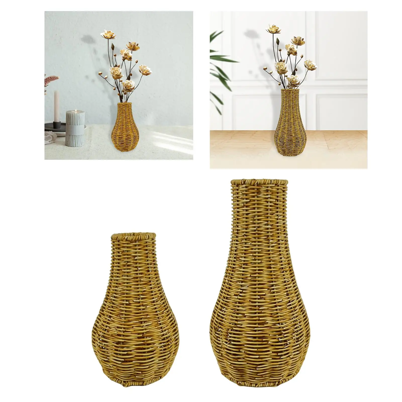Handcrafted Rattan Vase - Exquisite Woven Art for Flower Arrangements