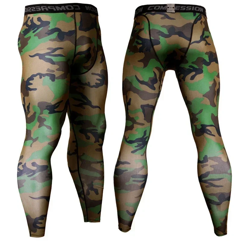Running Pants Compression Leggings Men's High Elastic Tight Breathable Slim Fitting Comfortable Moisture Wicking Casual Sports