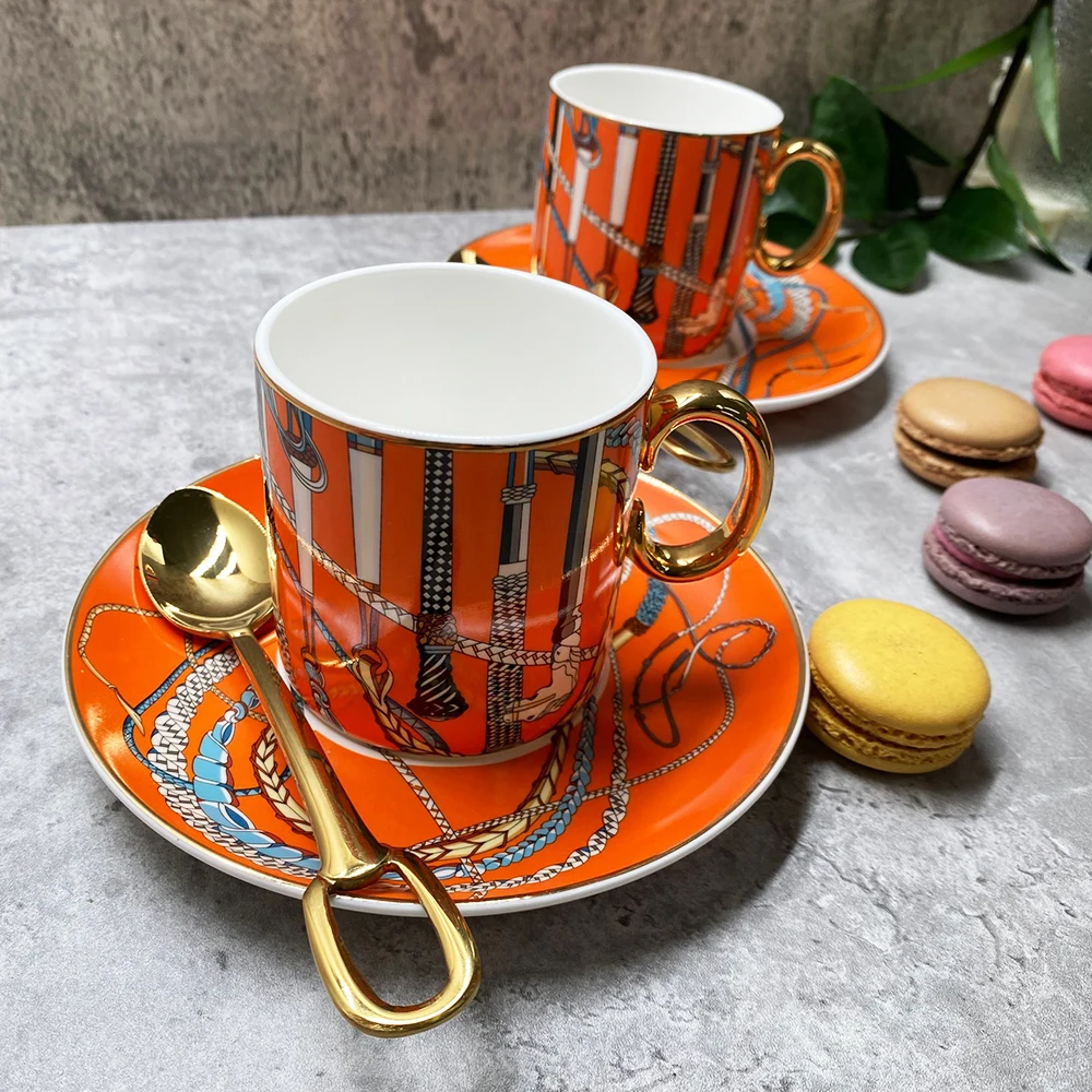 Luxury Espresso Mugs 80ml Set of 6 Ceramic Espresso Cups Set With Saucers  Insulated Tea Coffee Mugs s Dishwasher Safe - AliExpress