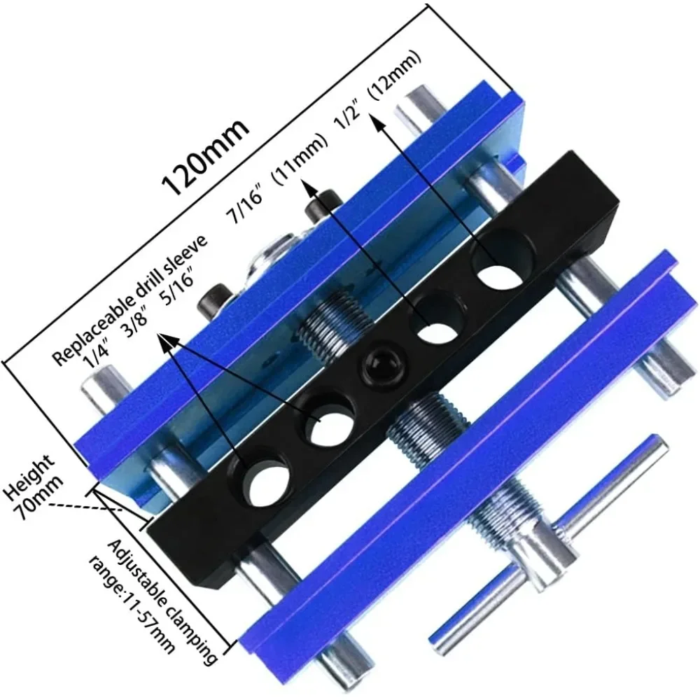 Drill Guide Dowel Jig Kit With 6 Bushings - 3/16" To 1/2" Sizes, Perfect For Woodworking 6 thumbnail image