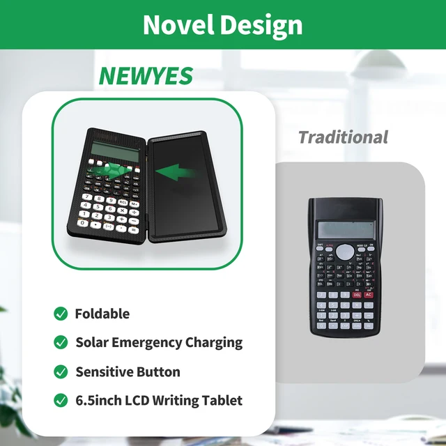 Scientific Calculator with Writing Tablet 991MS 349 Functions Engineering Financial Calculator for School Students Office 2022 2