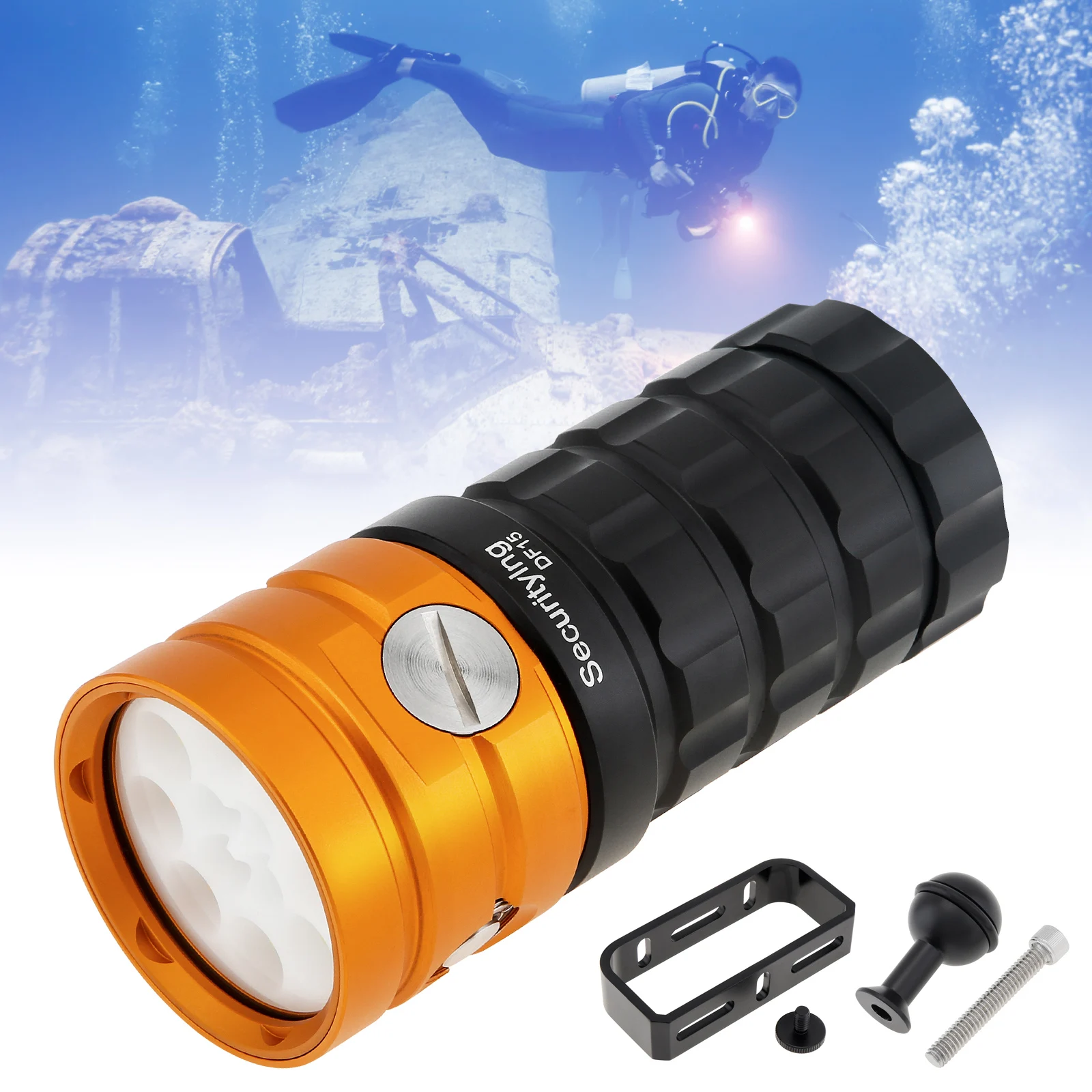 

Scuba Diving Flashlight USB Rechargeable Professional 25000LM Underwater 100M Photography Light Waterproof IPX8 100W Dive Torch