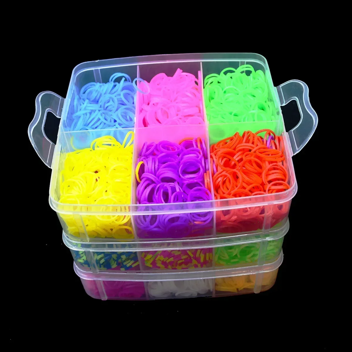 Creative Colorful Loom Bands Set Loom Band Weaver Kit Loom Band Kit Rubber Band Bracelet Kit Jewellery Making Kit Friendship Bracelet Making Kit Rainbow Bracelet Making Kit DIY Rubber Band Woven Bracelets Craft Toys for Girls Birthday Gifts