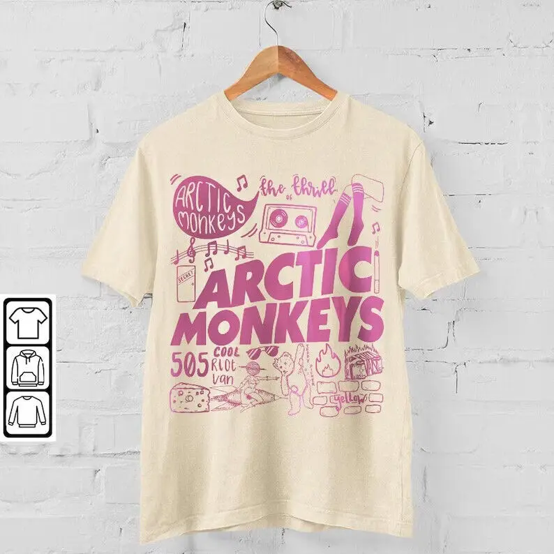 Camicia D'Arte Arctic Monkey Doodle, Album Vintage Arctic Monkey Merch An18233
