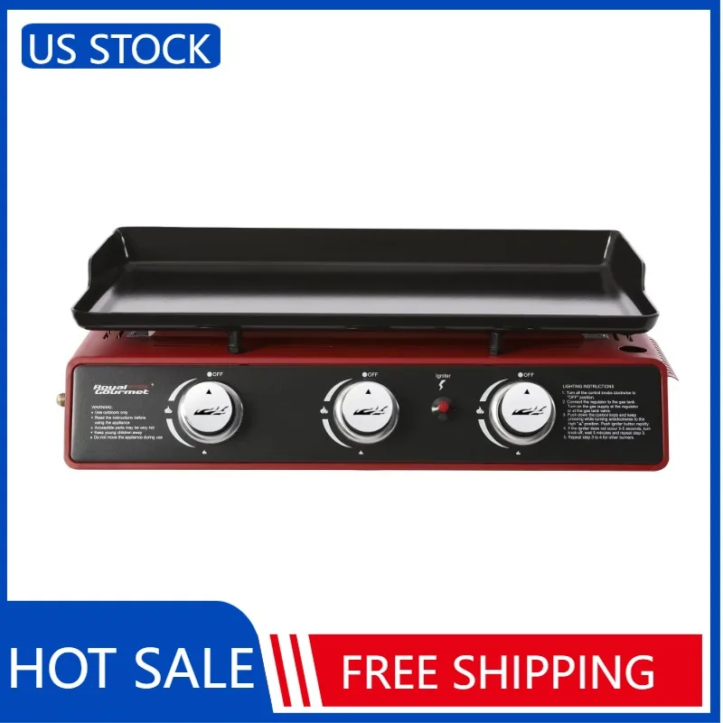 

Gourmet 3 Burner PD1301R Portable Tabletop 24" Gas Grill