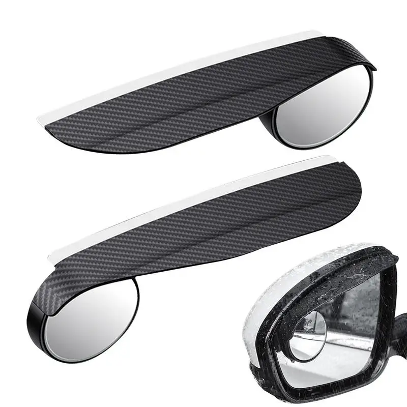 

2pcs Small Round Glass Convex Frame Wide Angle Adjustable Rear View Mirror For All Universal Vehicles
