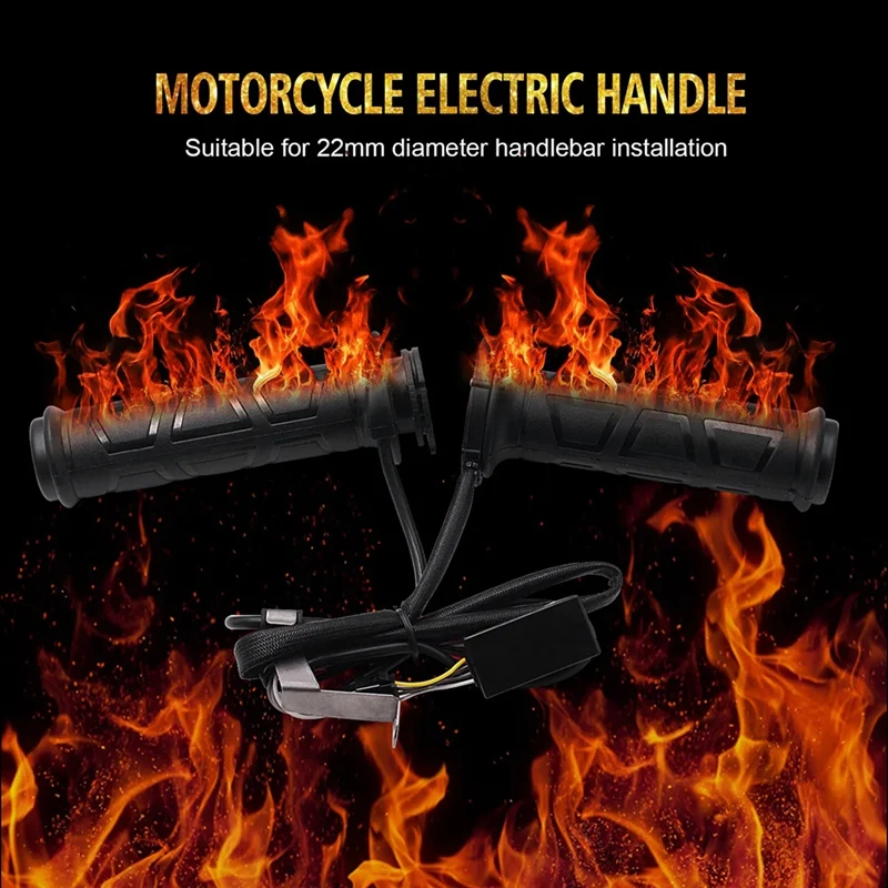 

1Pair 7/8 Motorcycle Heated Handlebar Electric Hot Grips 12V Handle Warmer 22Mm Adjustable Temperature Motorcycle Accessories