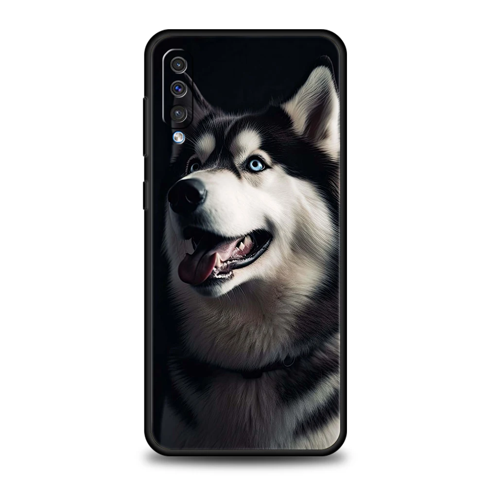Siberian Husky Sled Dog Handyhülle für Samsung Galaxy A24 A13 A53 A73 A33 A22 A12 5G A02 A03 A70 A50 A10 A20 A30 Silikonhülle – Detail 2