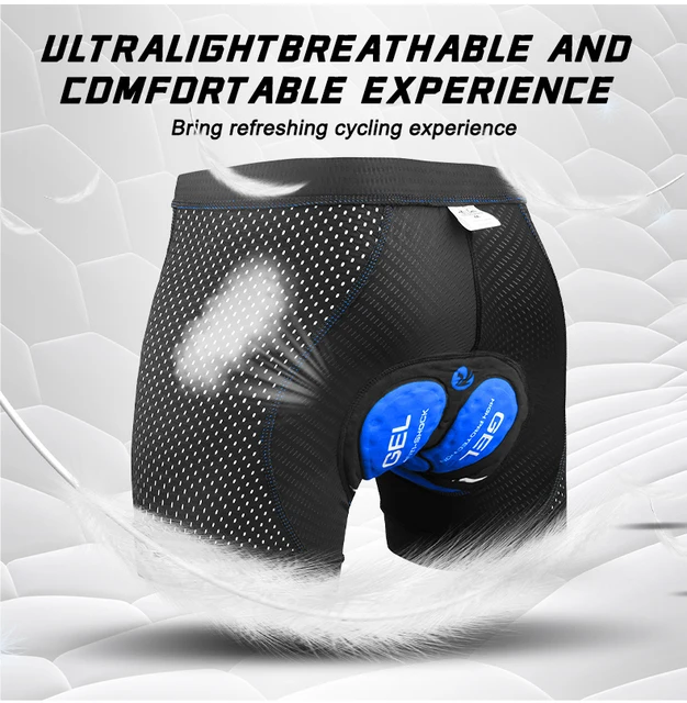 Pantaloni Ciclismo Uomo Con Imbottitura 5D Gel - Biancheria Intima Traspirante Per Bici E Motocicletta