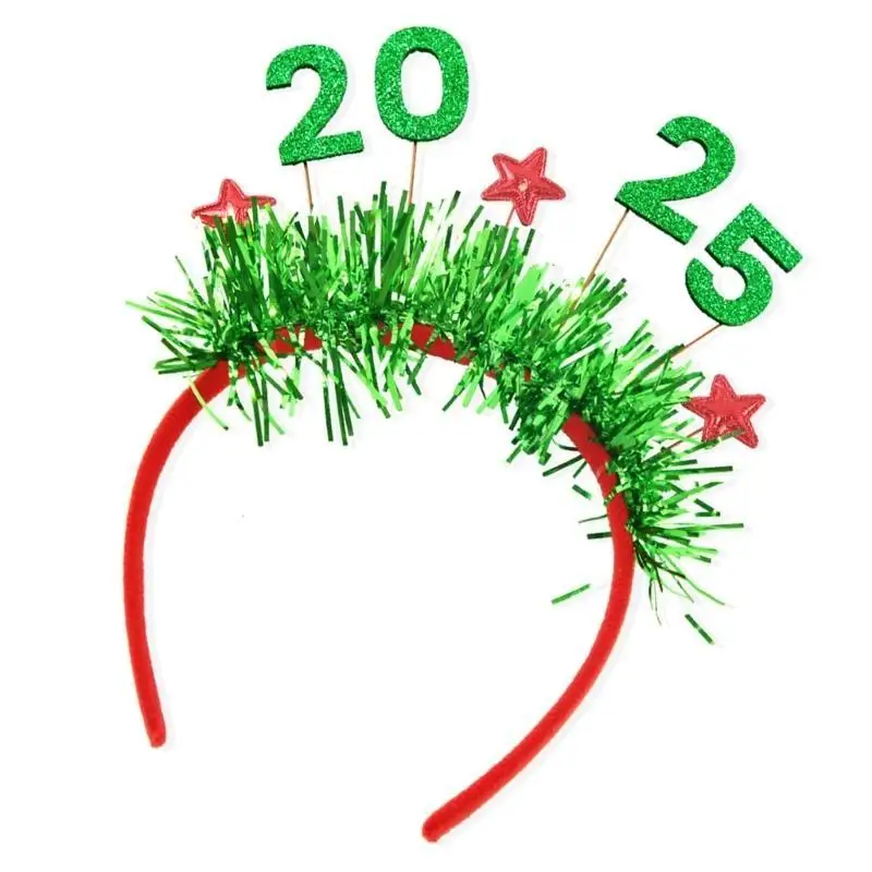A52E Studenten 2025 Neujahr Haarband Pailletten Buchstaben Haarreifen für Weihnachtsfeier – Detail 9