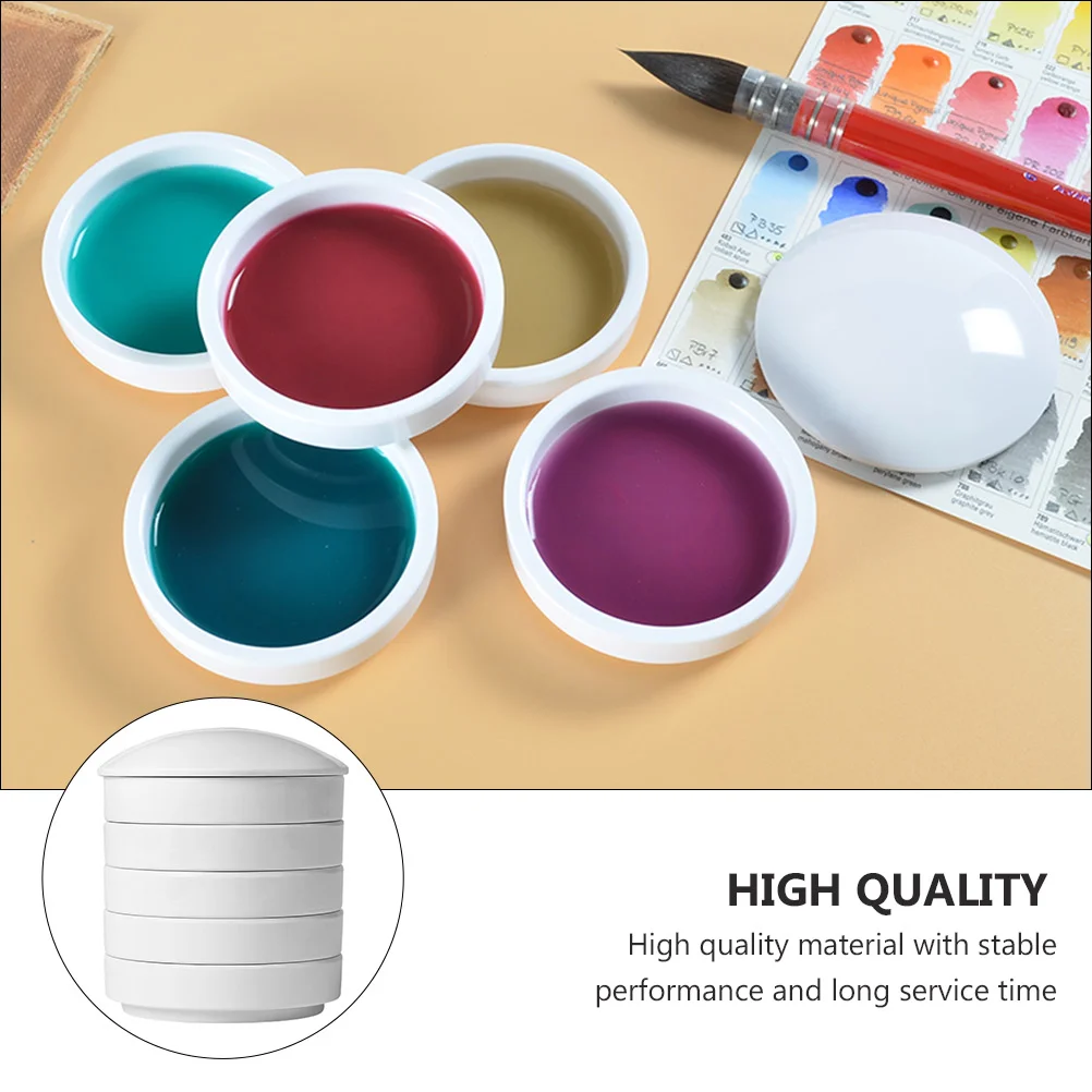 Five Layer Ceramic Material Paint Palette Multiuse Pigment Board Children Tool Saucer Dish Ink Tray Watercolor Palette