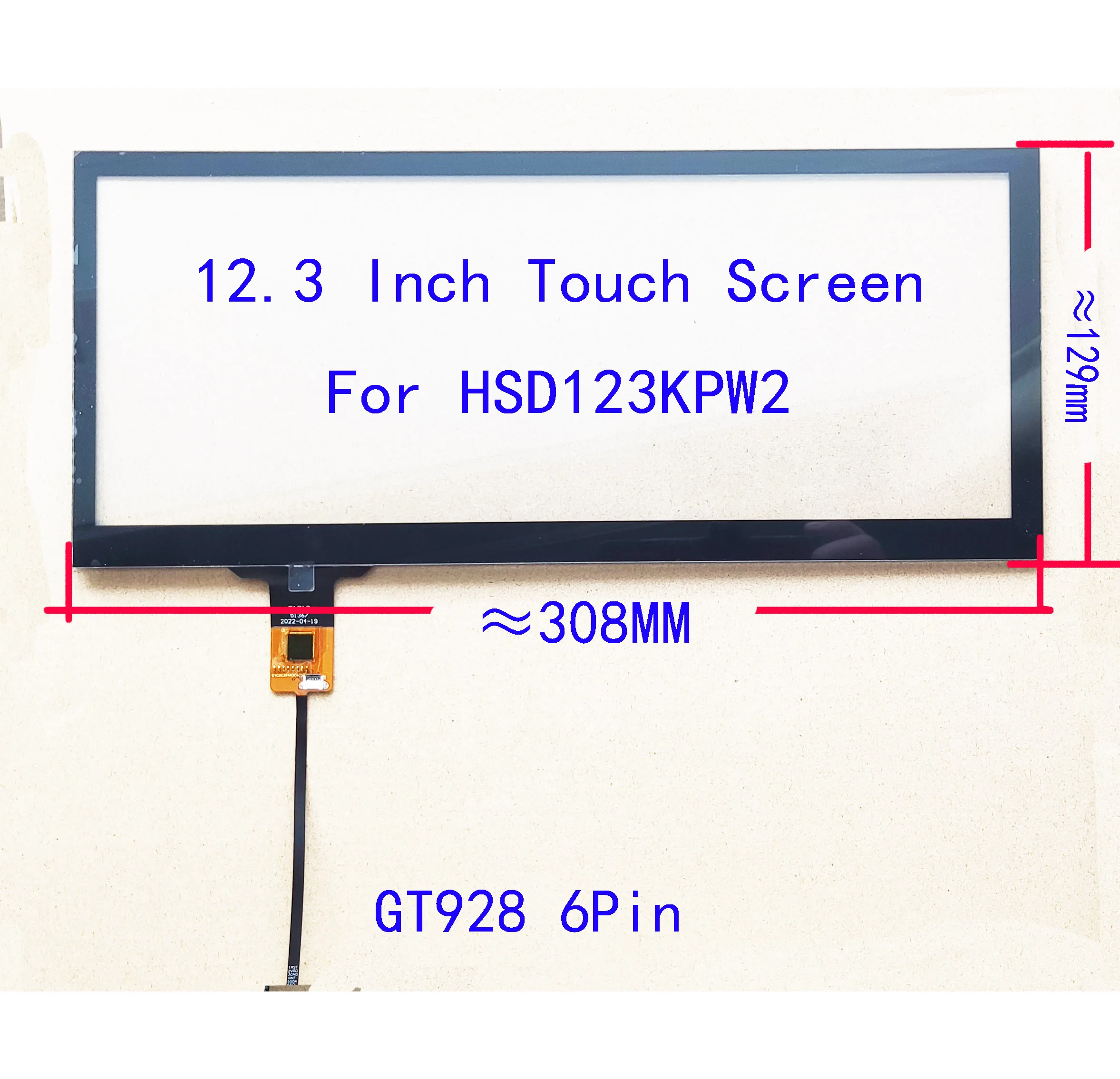Digitador do Sensor do Tela Táctil Controlador do Usb 12.3 Polegada Hsd123kpw1 Kpw2 Jpw1 Jpw2 1920×720 Pode