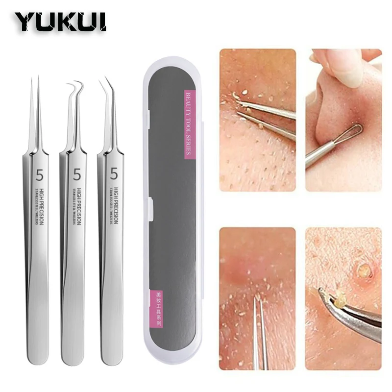 

German Ultra-fine No. 5 Cell Pimples Blackhead Clip Tweezers Beauty Salon Special Scraping & Closing Artifact Acne Needle Tools