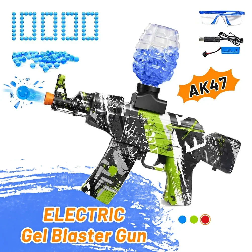 

Gun AK47 Automatic Water Bullet Paintball Airsoft Toy Guns Launcher CS Fighting Outdoor Toys Rifle For Kids Adults