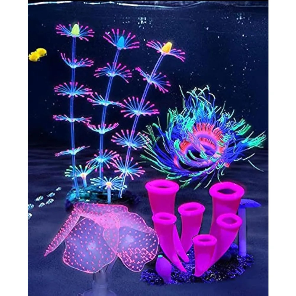 Picture of Aquarium Fish Tank Decorations with Glowing Effect Silicone Glow ...
