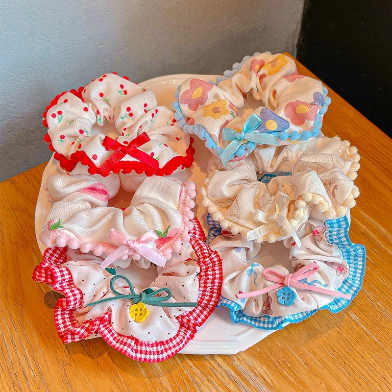 Sweet & Stylish Women's Lace Edge Floral Scrunchie Headband
