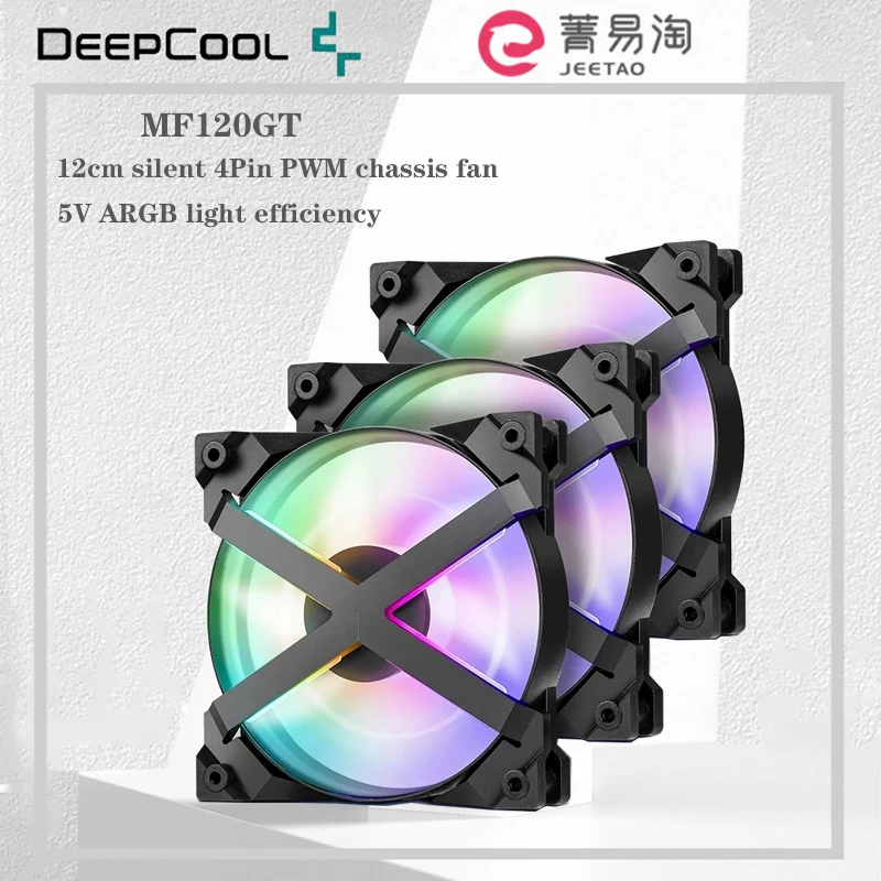 

DEEPCOOL MF120GT 3-in-1 Kit 12CM ARGB PWM Computer Chassis CPU Cooler With Controller Cooling Fan 120mm 5V 3PIN RGB Mute Fan