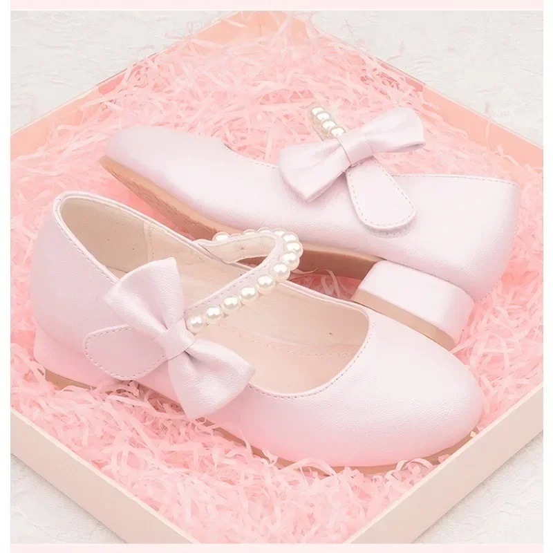 Zapatos Niña KidLeather Shoes 2024 Autumn New Girl High Heel Princess Shoes Bow Single Shoe Mary Jane Shoes Kid Shoe Girl Shoe 2