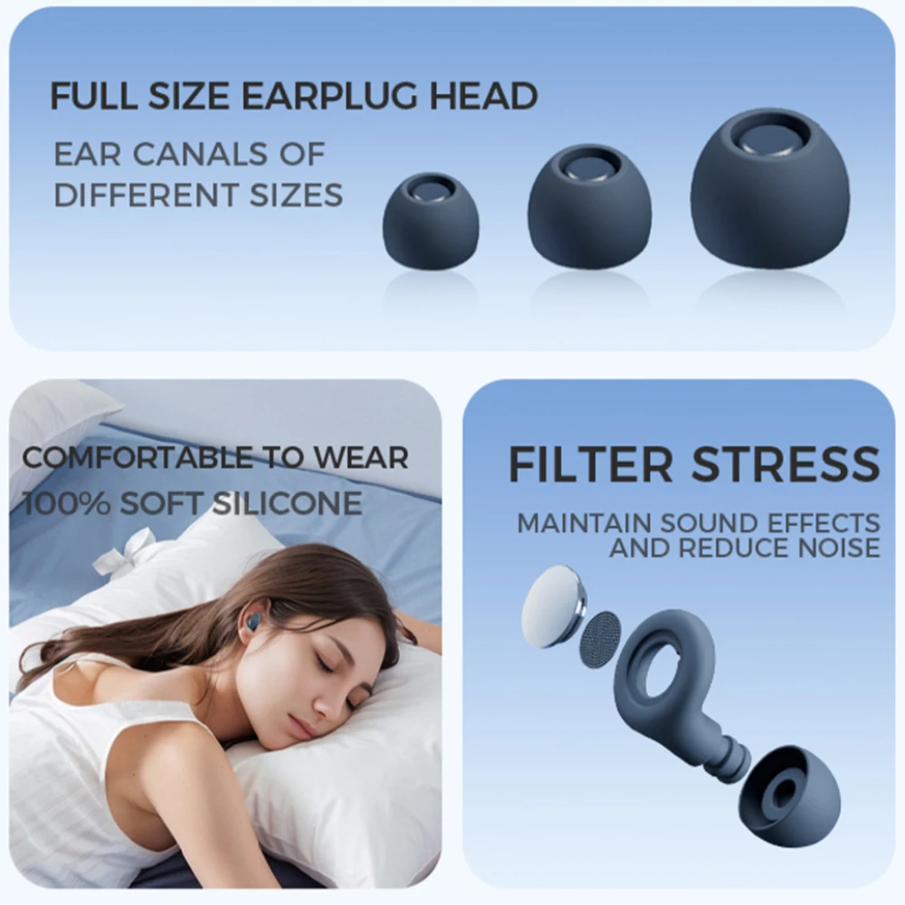 Silicone Earplugs Swimming Sleep Noise Cancel Reduction