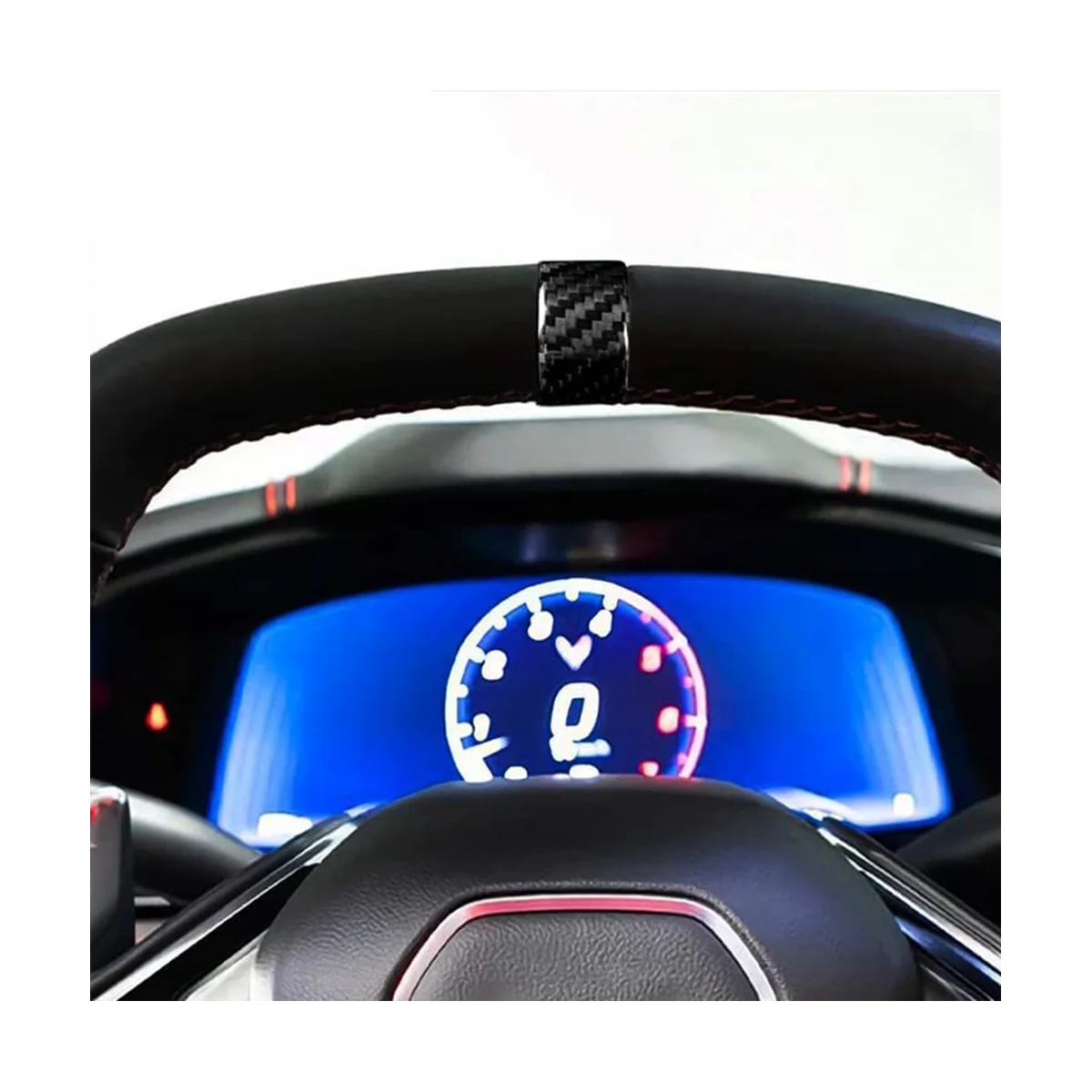 

Настоящее углеродное волокно для Chevrolet Corvette C8 2020-2022 украшение рулевого колеса кольцо Крышка интерьерная наклейка (черный)