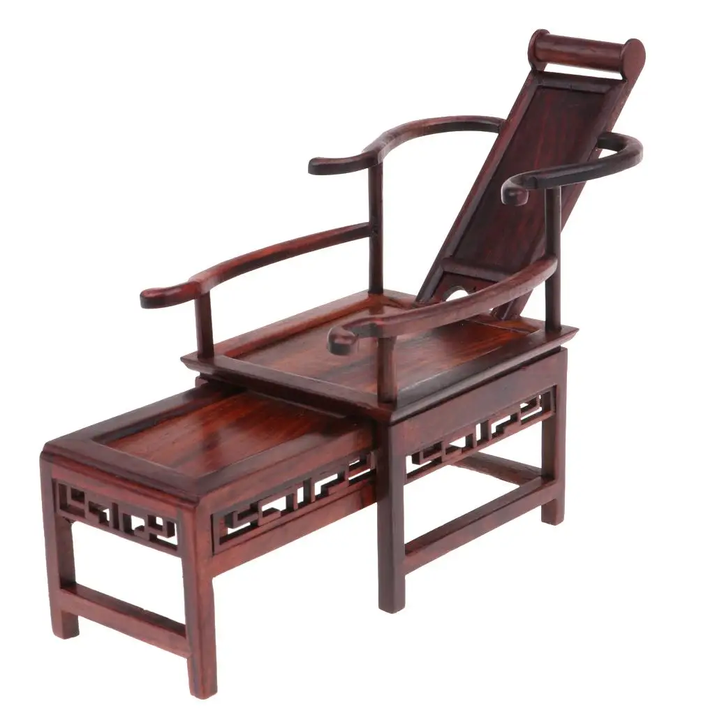 1/6 Scale Wooden Deck Retractable Recliner for Dolls House Furniture