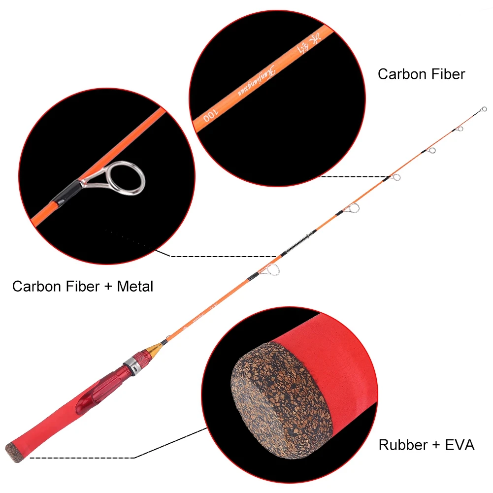 

100cm Carbon Fiber Fishing Rod Lightweight Mini Portable Telescopic Travel Fishing Rods Pole Tackle Accessory