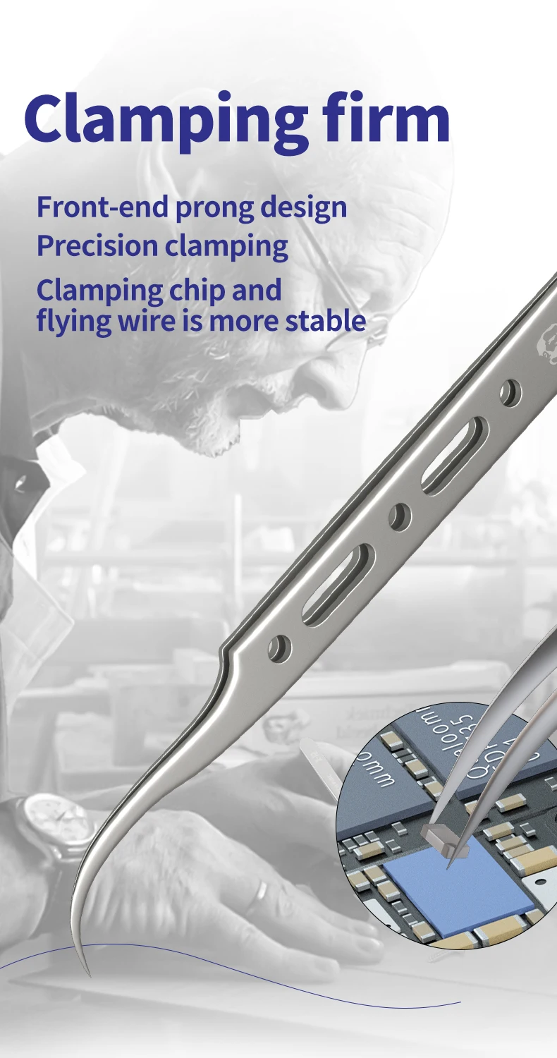 MECHANIC Tweezers GAN-15 GAN-11 Mobile Phone Repair Fingerprint Flying Wire Anti-magnetic Precision Components Fine Tip Clip