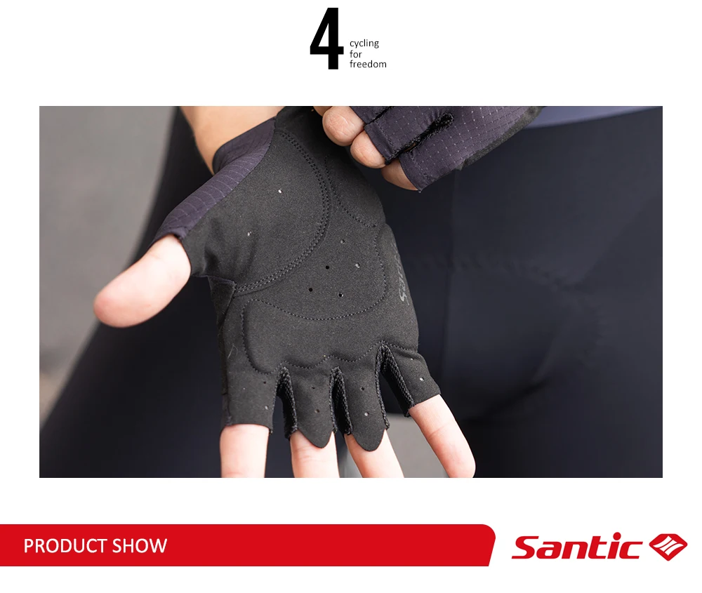 Santic 2025 New Pro Half Finger Cycling Gloves Shockproof Road Bike Mittens Outdoor Breathable Bicycle Sport Fitness Gloves