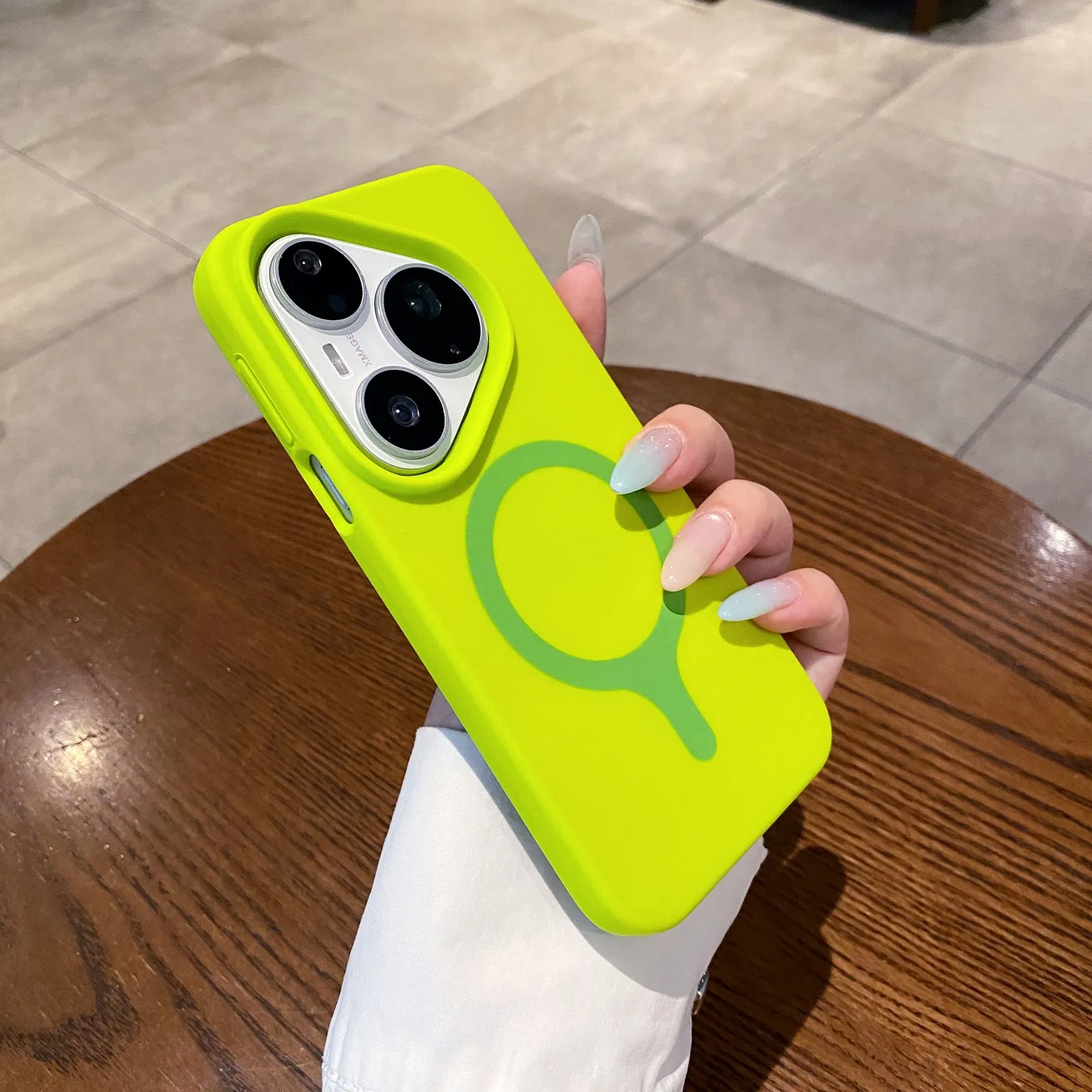 Magnetic Soft Silicone Neon Color Case - Matte Dopamine Finish