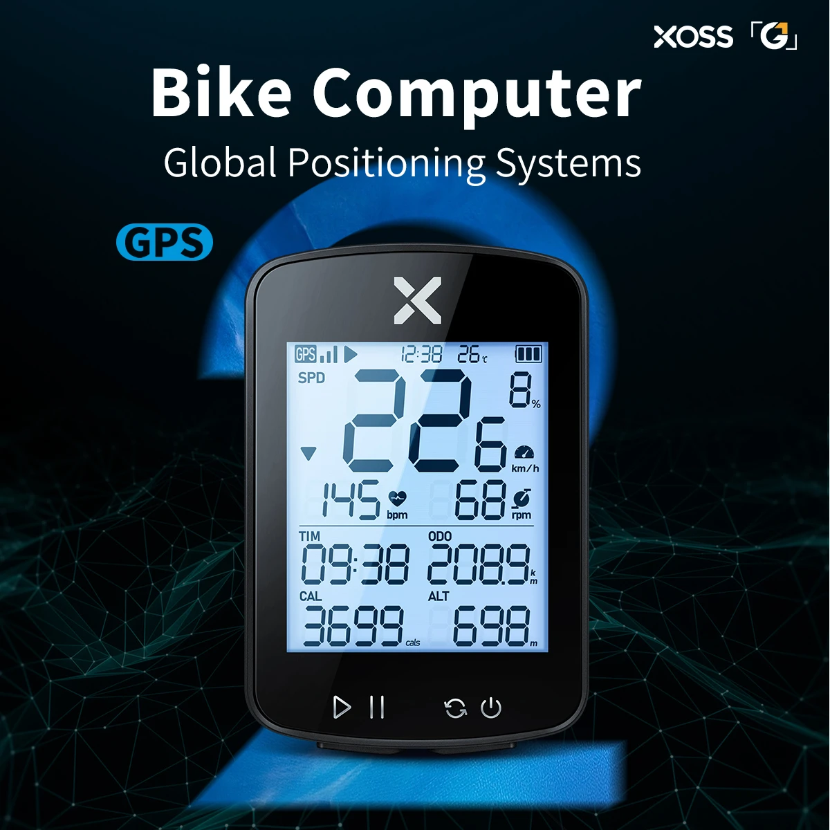 XOSS GPS Cycling Computer G2 Plus Wireless Speedometer Bluetooth